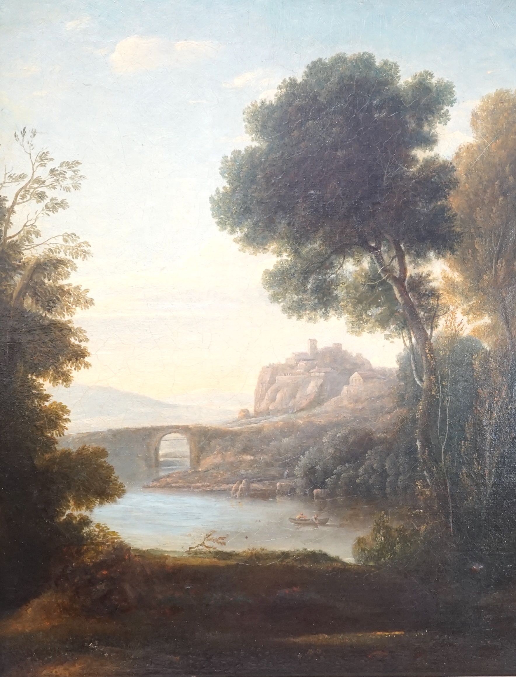 19th century English school, oil on canvas, Italian landscape, 52 cm X 44 cm